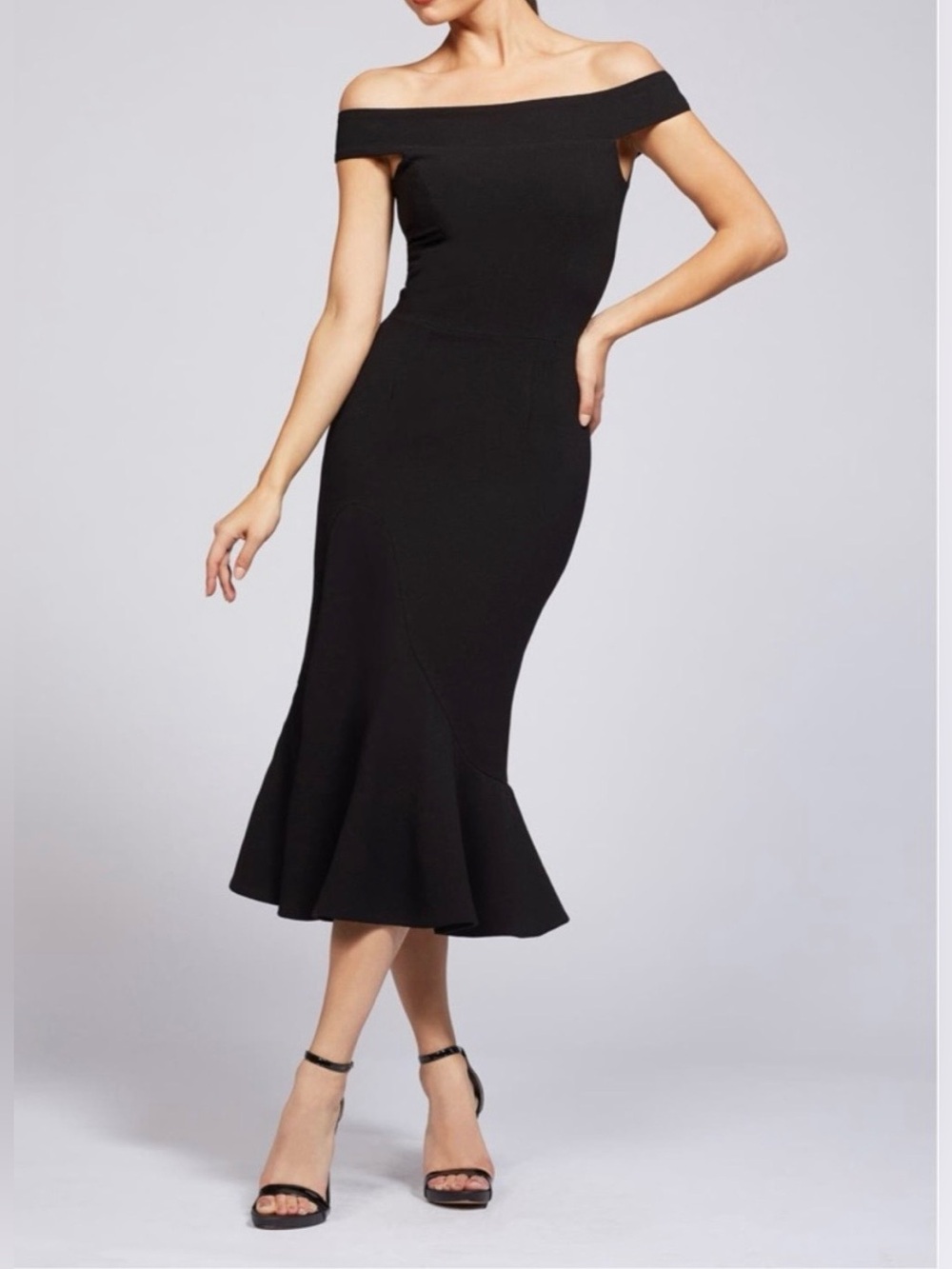 Dress the Population Off the Shoulder Mermaid Silhouette Dress